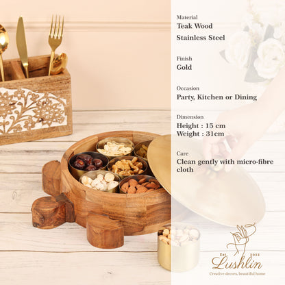 Lushlin Turtle Dry Fruits Containers for Storage & Serving