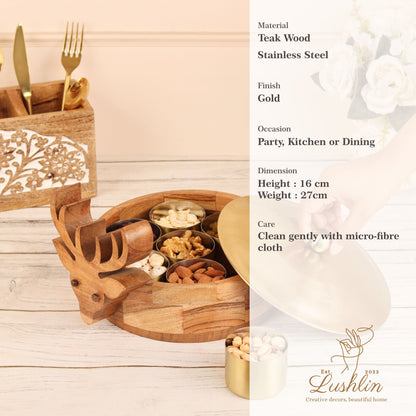 Lushlin Deer Dry Fruits Containers for Storage & Serving