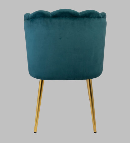 Lushlin Hospitality Velvet Chairs Fabric Upholstered seat with Metal Legs Dressing Lounge | Home | Hotel | (Blue)