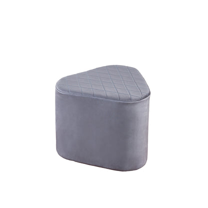 Lushlin Ottoman Triangular Pouffee Stool - Velvet Ash Grey