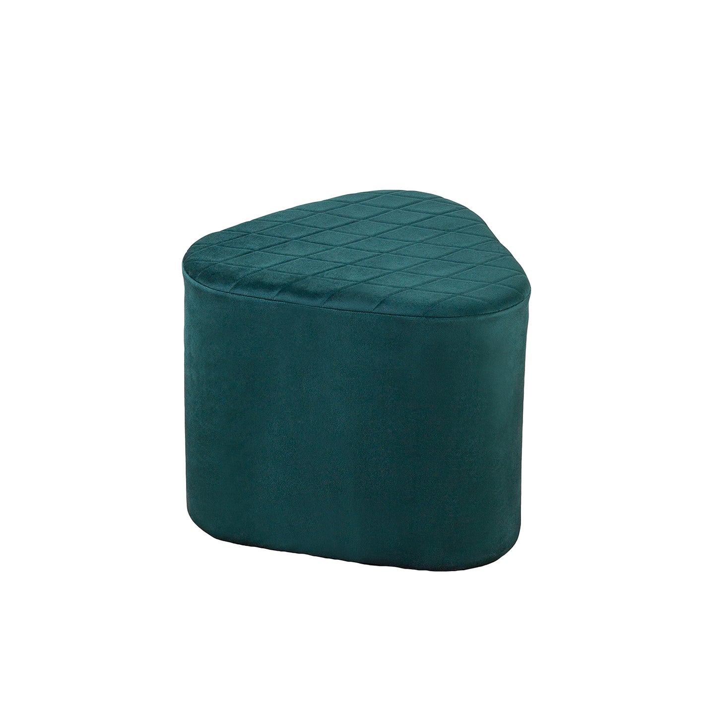 Lushlin Ottoman Triangular Pouffee Stool - Velvet Forest Green