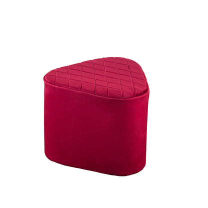 Lushlin Ottoman Triangular Pouffee Stool - Velvet Maroon