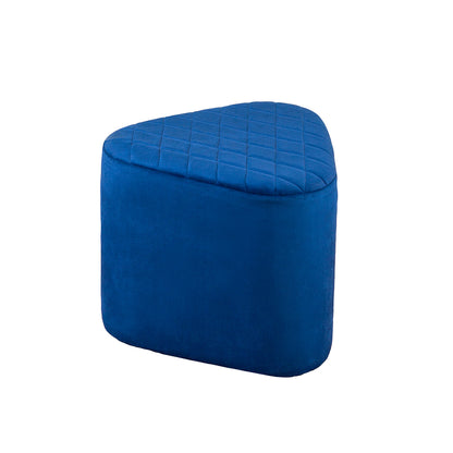 Lushlin Ottoman Triangular Pouffee Stool - Velvet Blue