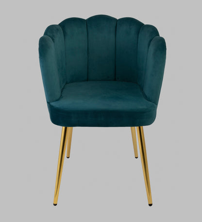 Lushlin Hospitality Velvet Chairs Fabric Upholstered seat with Metal Legs Dressing Lounge | Home | Hotel | (Blue)